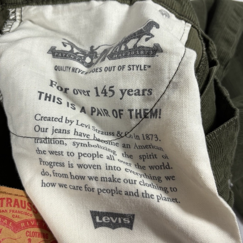 Levis 502 Mens FITS 32x30 Green Corduroy Pants Stretch 5 Pocket Grunge Emo Punk - Picture 6 of 13